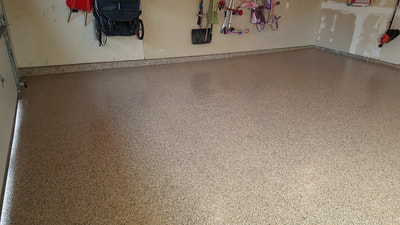 Epoxy Garage Floor Coating, Polyaspartic Flake System