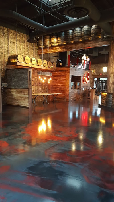 epoxy floor, metallic epoxy floor, reflector enhancer epoxy, floor coating, restaurant floor