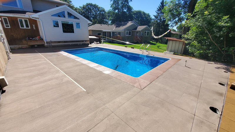 Colored Concrete Pool Deck Company Minneapolis, St Paul, Maple Grove, Stillwater, Oak Grove