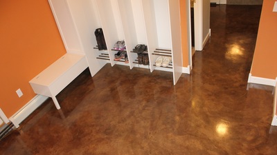 ham lake, andover, blaine, forest lake, concrete overlay, floor, stained, microtopping, stained concrete floor