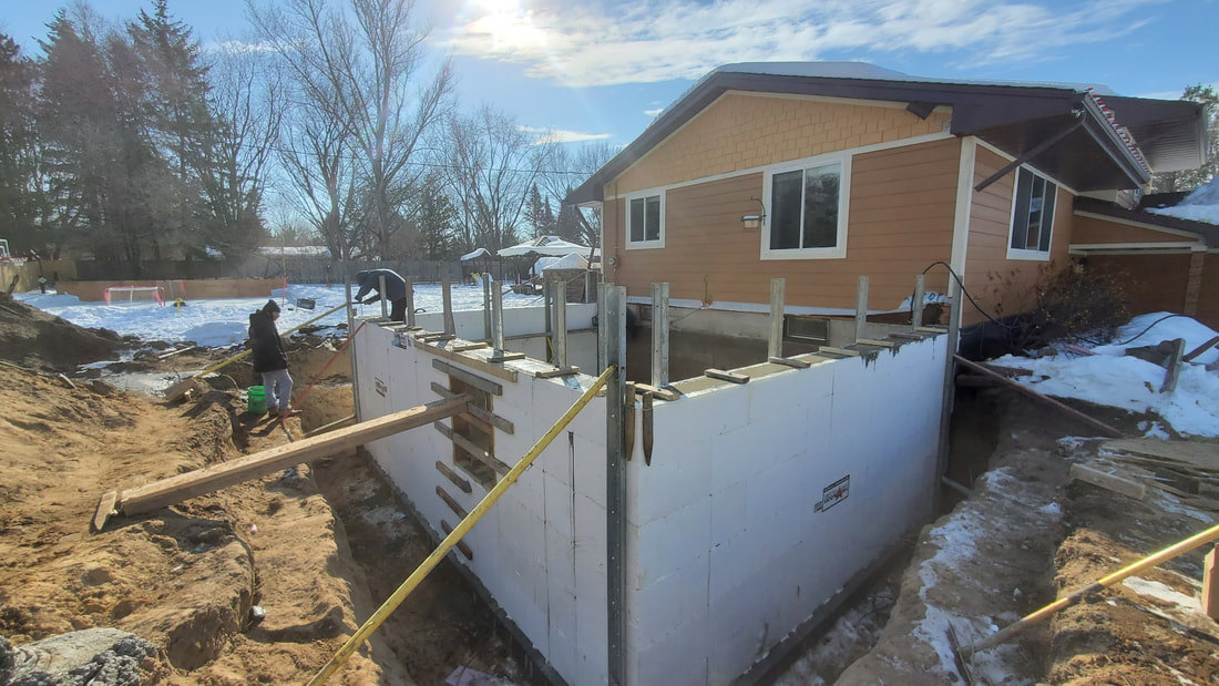 ICF Foundation, ICF Walls, Insulated Concrete Forms, Addition Foundation, Basement Foundation, Frost Wall Foundation