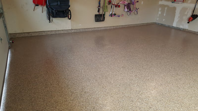 Epoxy Garage Floor Coating, Polyaspartic Flake System, Fridley MN