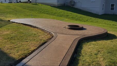 Stamped Concrete Patio Maple Grove, Concrete Steps, Ashlar Stamped Concrete, Cut Stone Liner Edges, Maple Grove Concrete Contractor